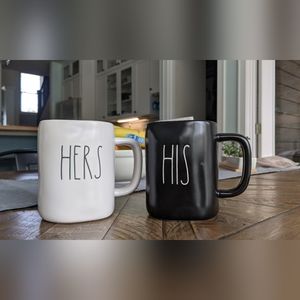 Rae Dunn Mugs HIS & HERS Coffee Tea Hot Coco Mug